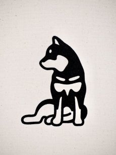 画像3: 黒柴犬 トートバッグ MLサイズ 【横座り】 ［ゆる波 オリジナル］ (3)