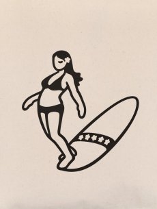 画像2: サーファーガール 【NOSE RIDE】トートバッグ　Sサイズ ［ゆる波オリジナル］ SURF サーフ グッズ 雑貨 (2)