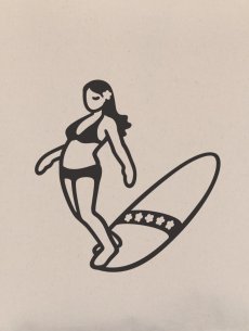 画像3: サーファーガール【NOSE RIDE】 トートバッグ　MLサイズ ［ゆる波オリジナル］ SURF グッズ 雑貨 サーフ (3)